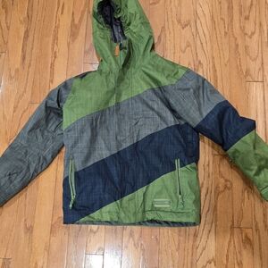 Kids Quiksilver Green and Black Ski Jacket
